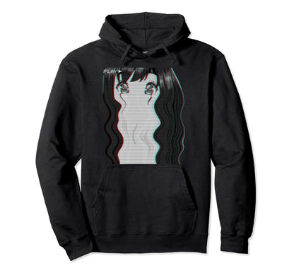 Vaporwave Aesthetic Anime Eyes Eboy Hoodie - Unique Graphic for Adults