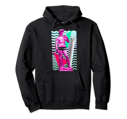 Statue David 80S Aesthetic Vaporwave Hoodie - Minimalist Print Unisex