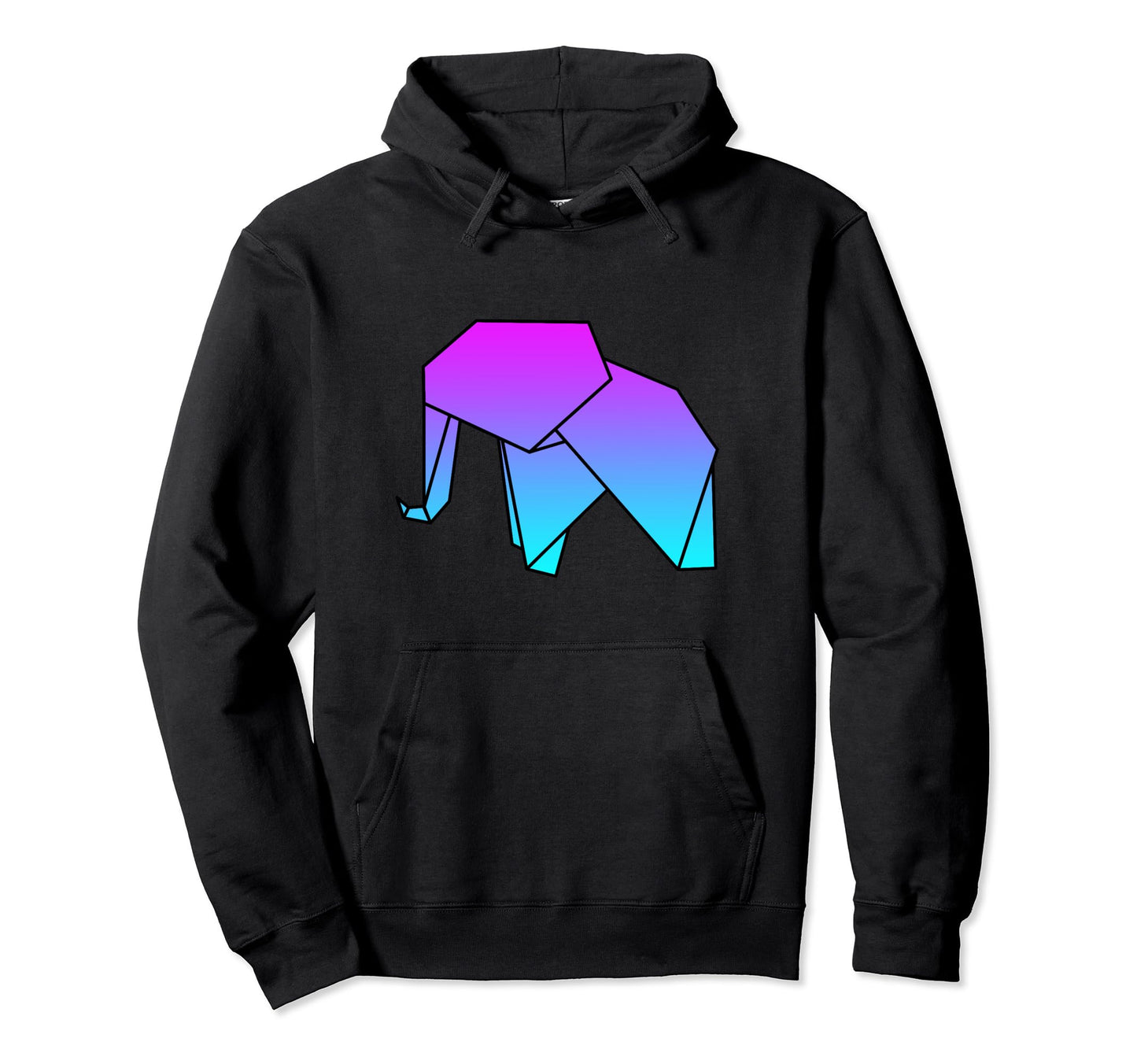 Elephant Origami Vaporwave Aesthetic Hoodie - Novelty Apparel Men Women