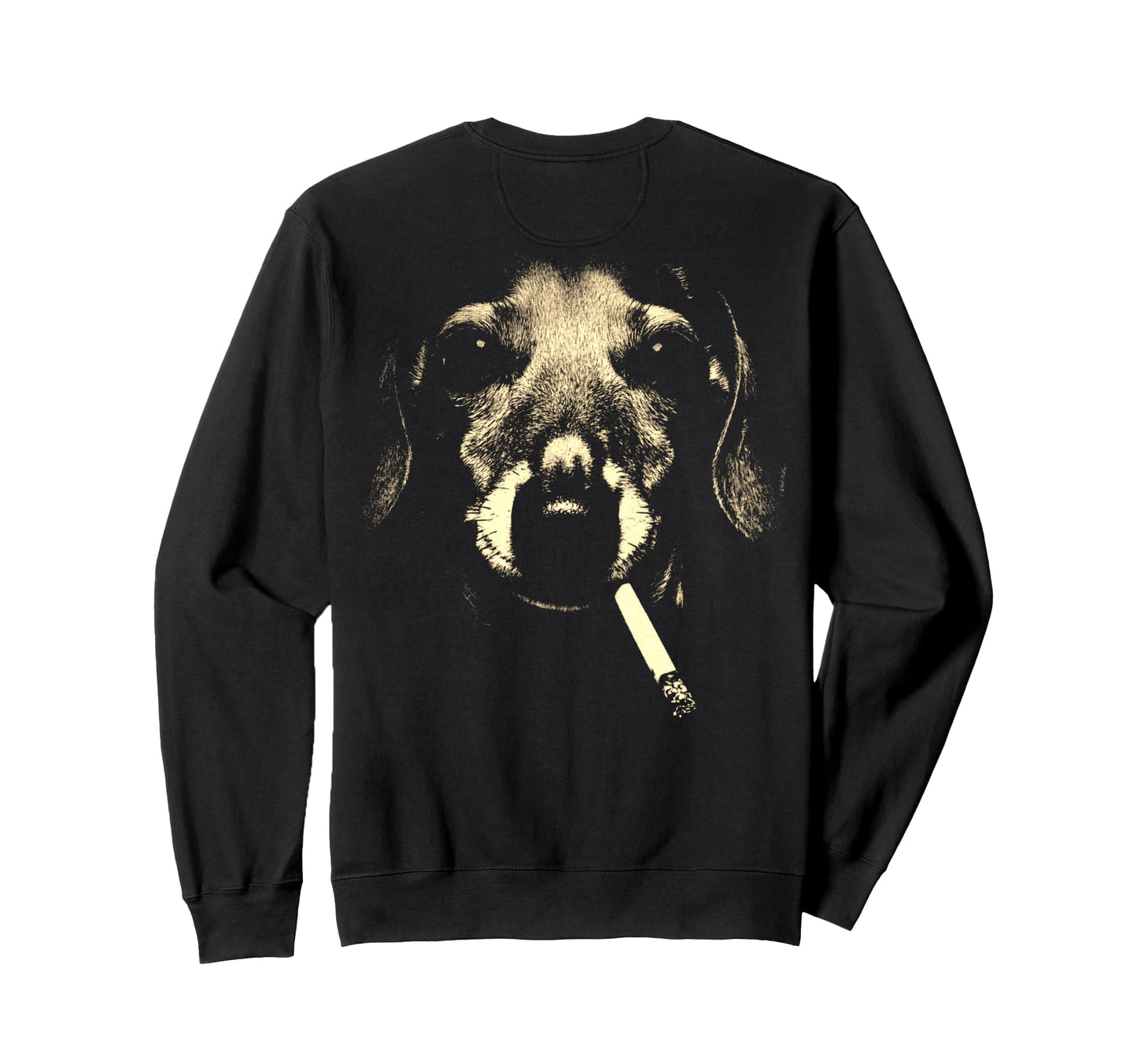 Dachshund Smoking Cigarette Grunge Sweatshirt - Custom Art Print Men Women