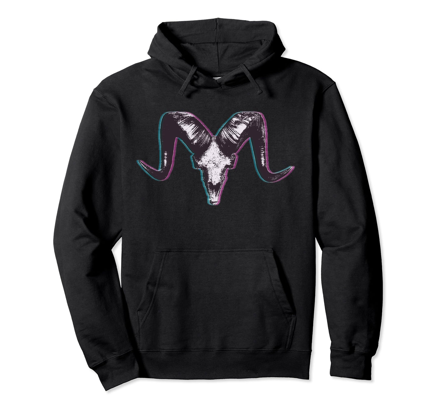 Ram Skull Vaporwave Aesthetic Art Hoodie - Novelty Apparel Unisex