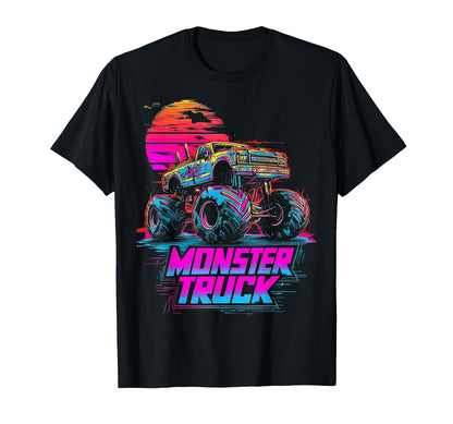 Monster Truck 4 Wheeler Vaporwave T-Shirt - Aesthetic Graphic Unisex