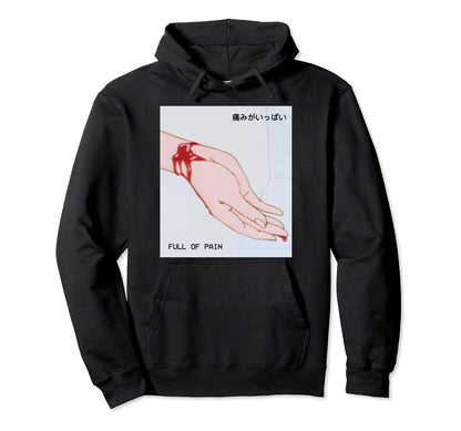 Vaporwave Aesthetic Full Pain Hoodie - Graphic Print for Adults