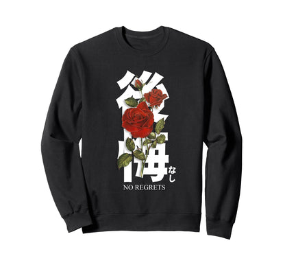 Red Rose 80S 90S Soft Grunge Sweatshirt - Fun Novelty Design for Adults