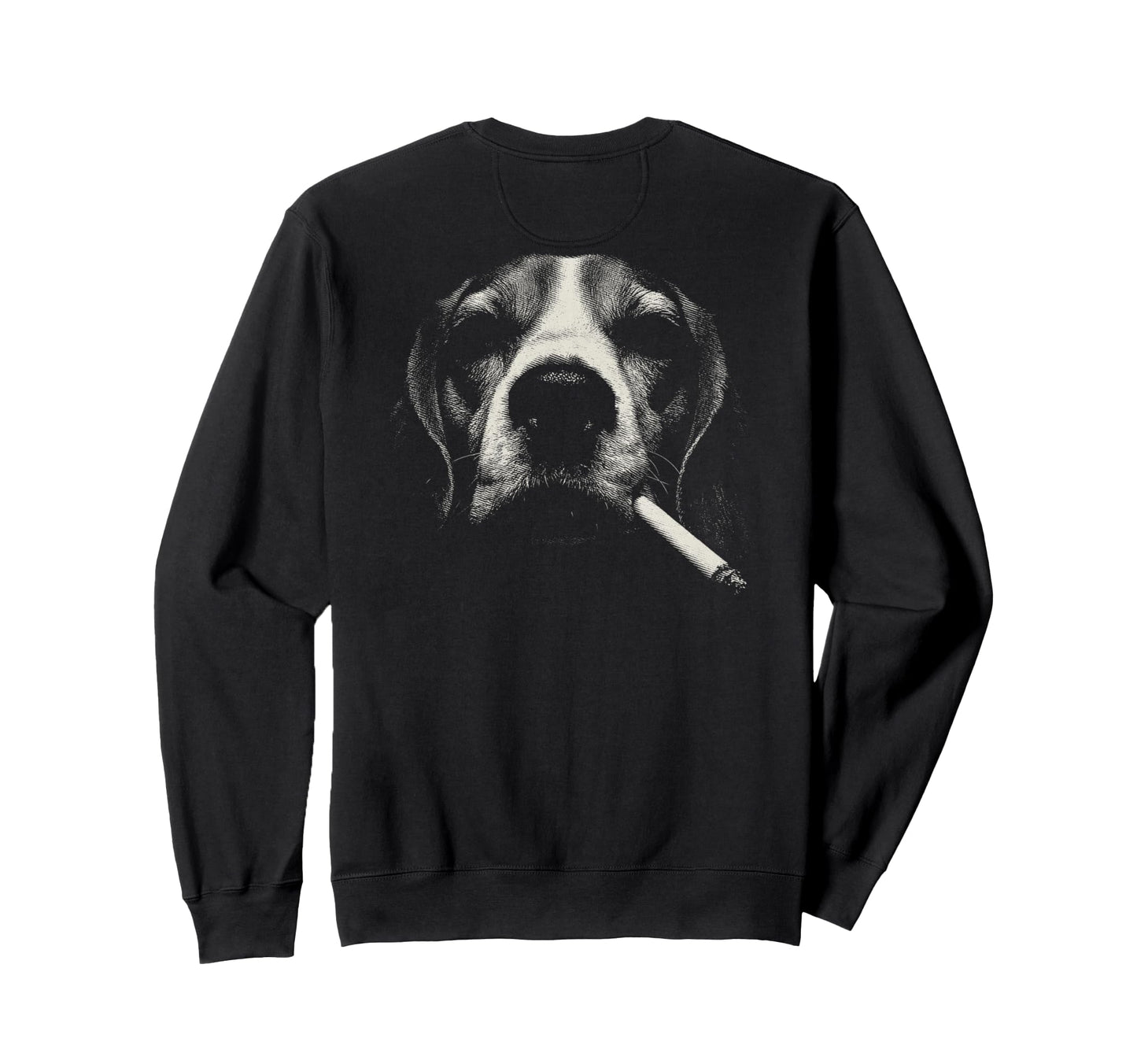 Beagle Smoking Cigarette Grunge Meme Sweatshirt - Minimalist Print Unisex