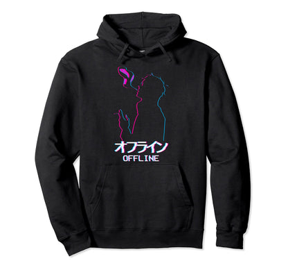 Offline Sad Anime Soft Vaporwave Hoodie - Custom Art Print Men Women
