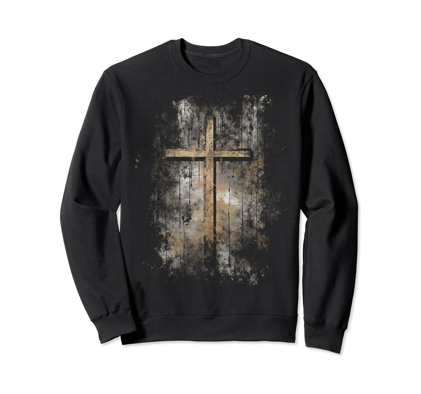 Cross Distressed 90S Goth Grunge Sweatshirt - Aesthetic Graphic for Adults