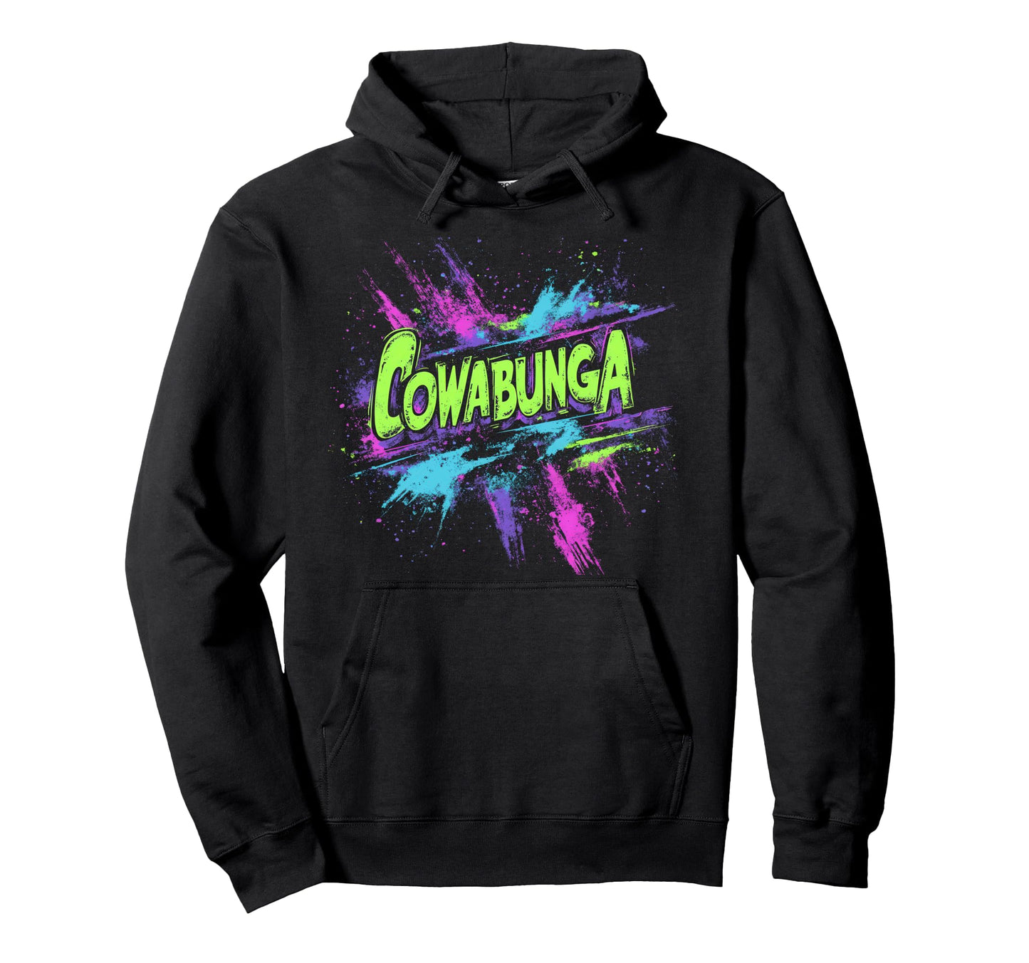 Cowabunga 80S 90S Nostalgia Slang Hoodie - Aesthetic Graphic for Adults
