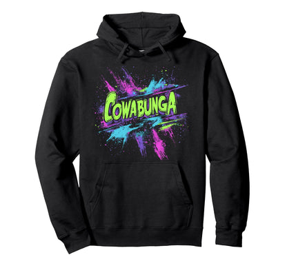 Cowabunga 80S 90S Nostalgia Slang Hoodie - Aesthetic Graphic for Adults