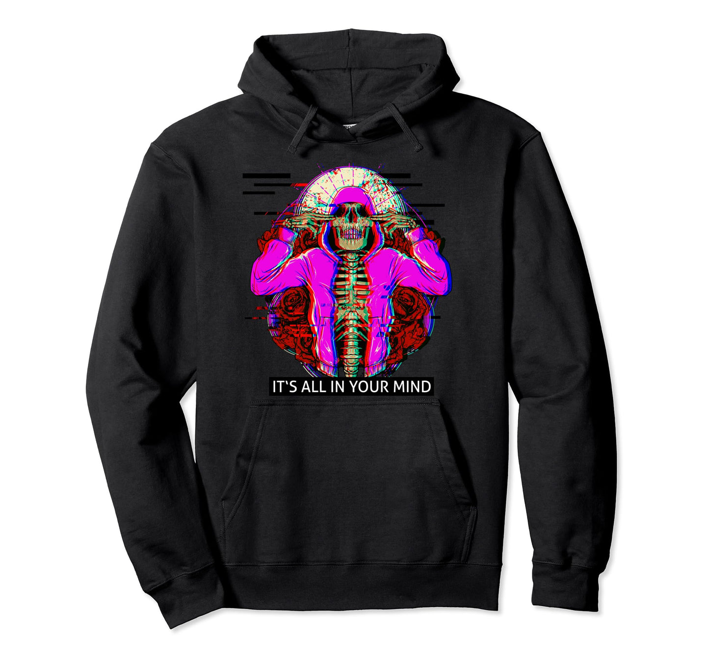 Techno Hip Hop Rave Glitch Aesthetic Hoodie - Custom Art Print Men Women