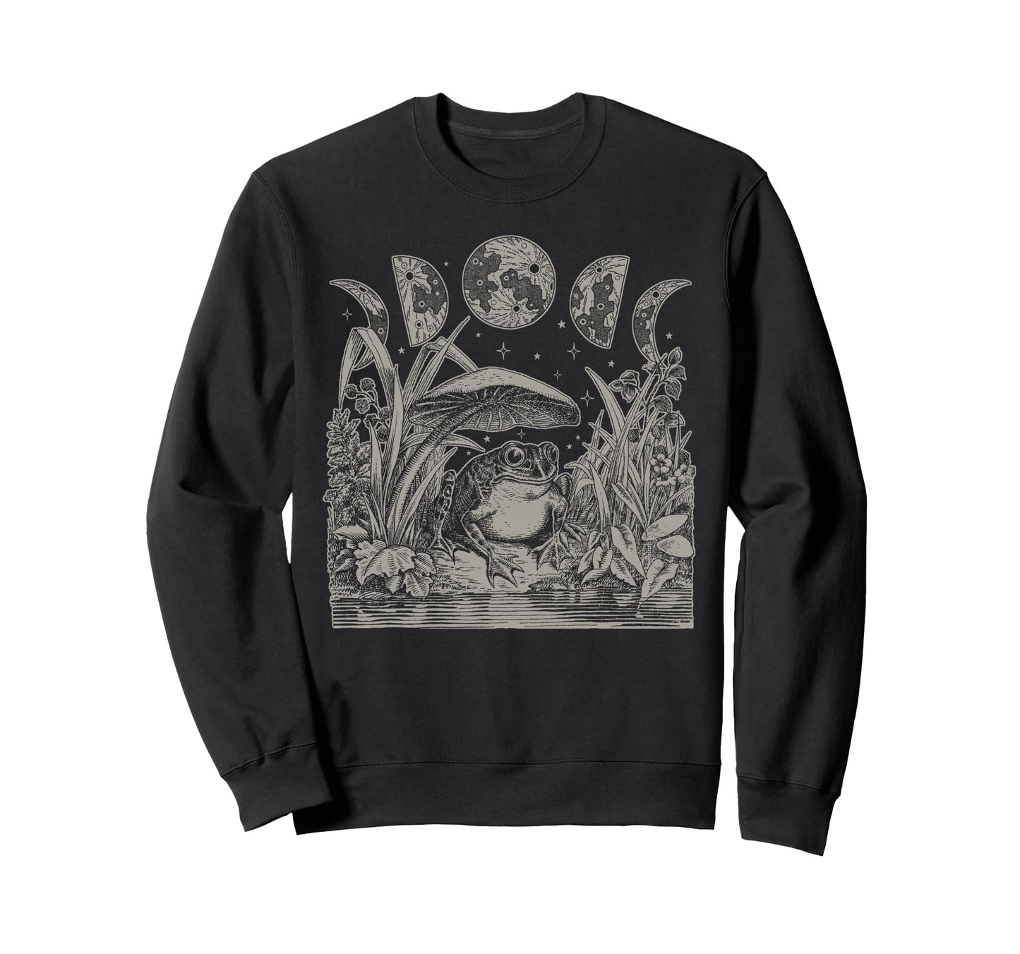 Whimsy Goth Fairycore Grunge Frog Sweatshirt - Fun Novelty Design Unisex