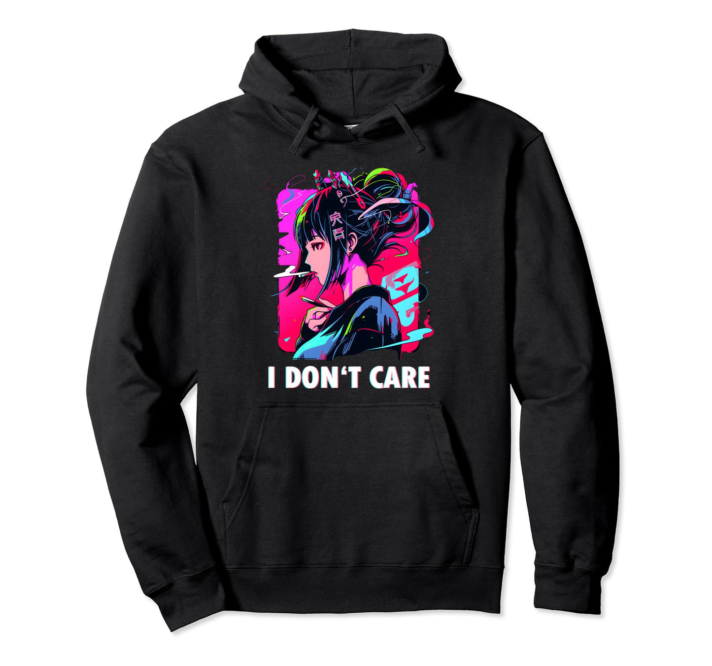 Aesthetic Vaporwave I Dont Care Hoodie - Custom Art Print for Adults