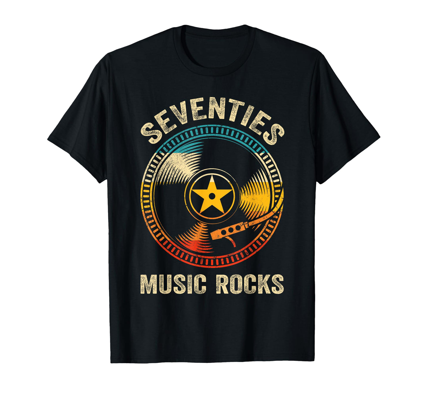 Seventies Music Rocks 70S Records T-Shirt - Streetwear Style for Adults