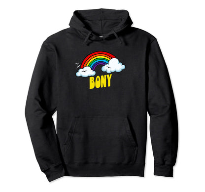 Bony Funny Sarcastic 80S Rainbow Hoodie - Fun Novelty Design Unisex