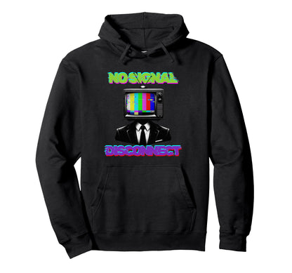 Tv Head Glitch Color Bars Surreal Grunge Hoodie - Unique Graphic Men Women