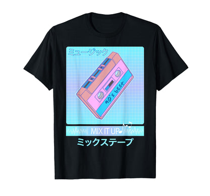 Mix Tape 90S Japanese Otaku Aesthetic T-Shirt - Trendy Graphic for Adults