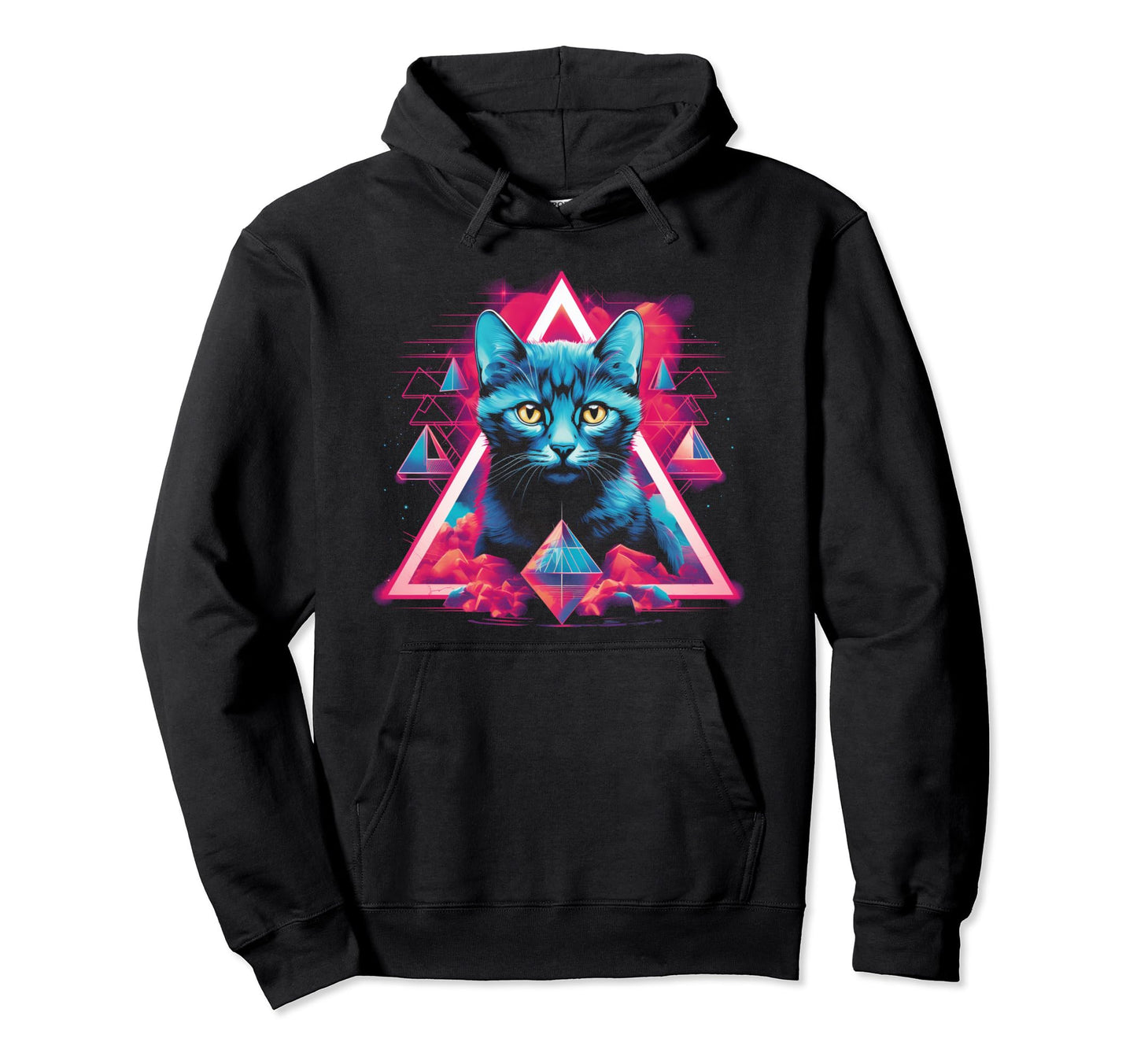 Cat Vaporwave Retrowave Aesthetic Hoodie - Streetwear Style Unisex