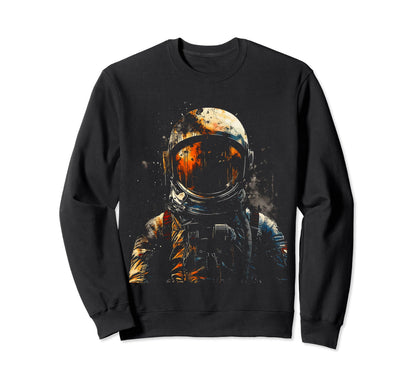Astronaut Space Distressed 90S Sweatshirt - Novelty Apparel Men Women