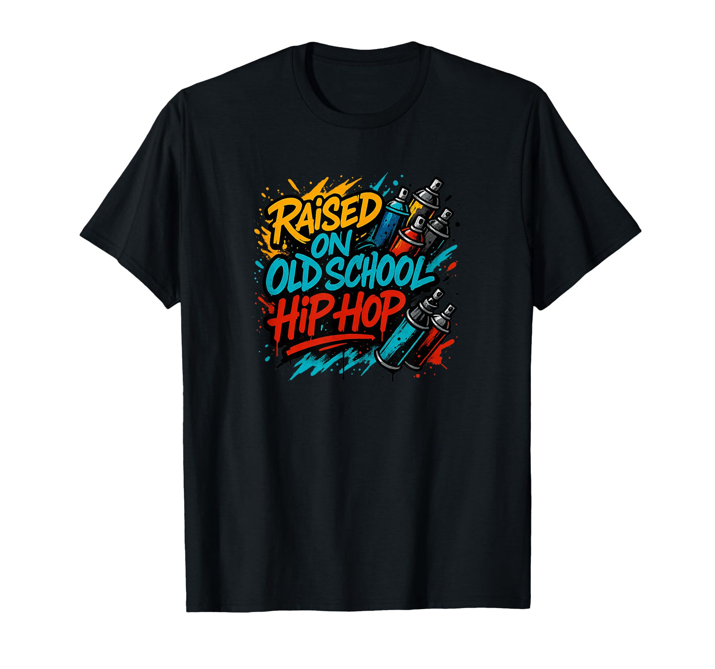 Raised Old School Hip Hop Graffiti T-Shirt - Unique Graphic Men Women