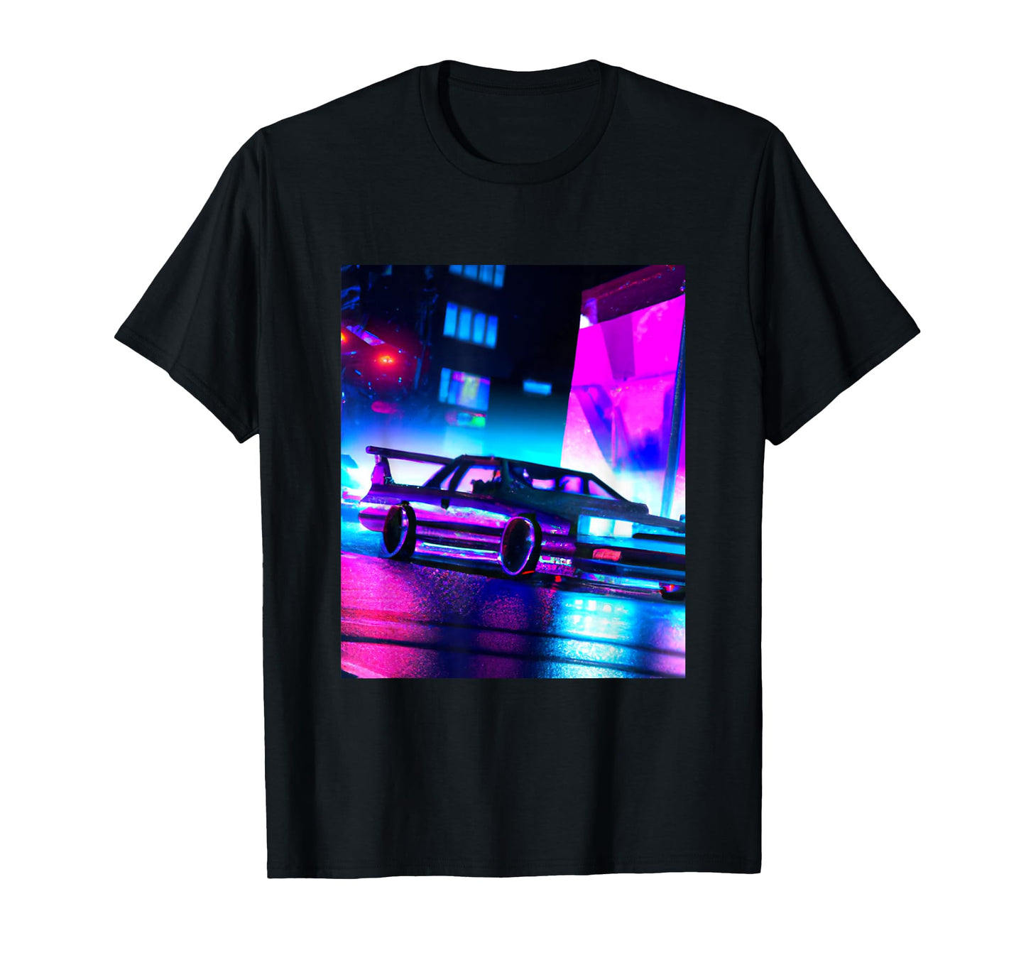 Vaporwave Car Synthwave City Vaporwave T-Shirt - Minimalist Print Unisex