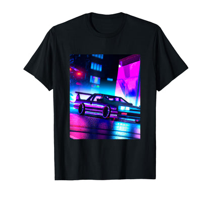 Vaporwave Car Synthwave City Vaporwave T-Shirt - Minimalist Print Unisex