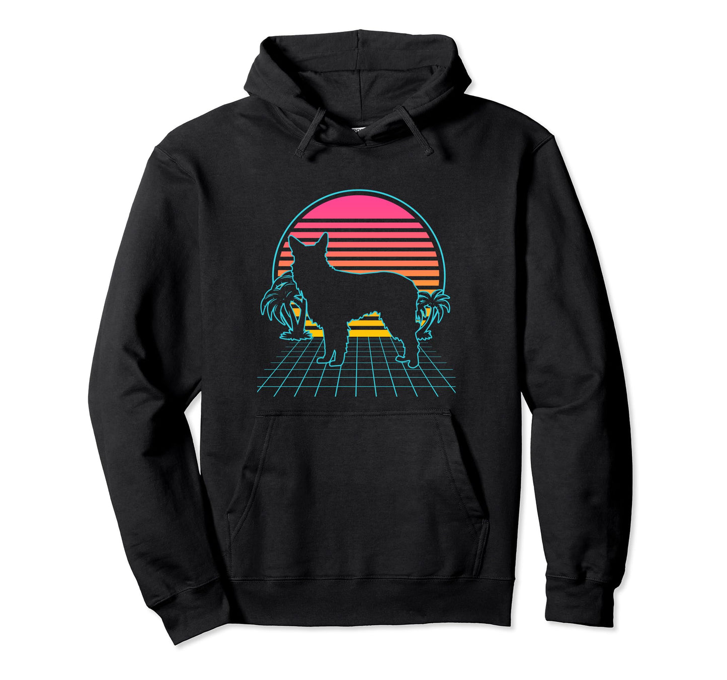 Berger Picard Dog 80S Vaporwave Aesthetic Hoodie - Graphic Print Men Women