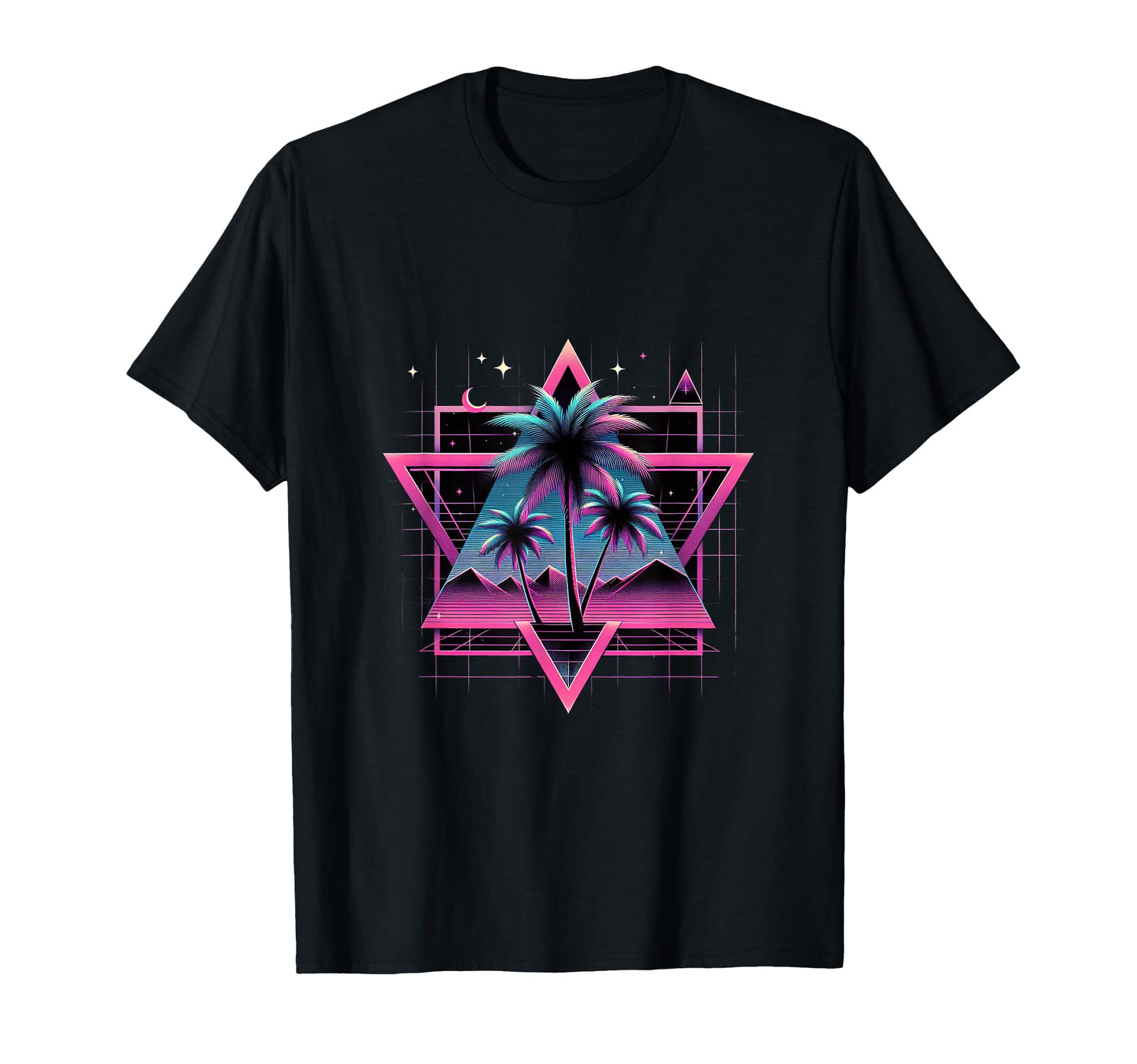 80S Vaporwave Aesthetic Palm Trees T-Shirt - Novelty Apparel Men Women