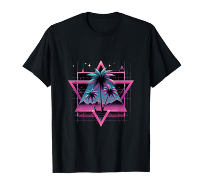 80S Vaporwave Aesthetic Palm Trees T-Shirt - Novelty Apparel Men Women