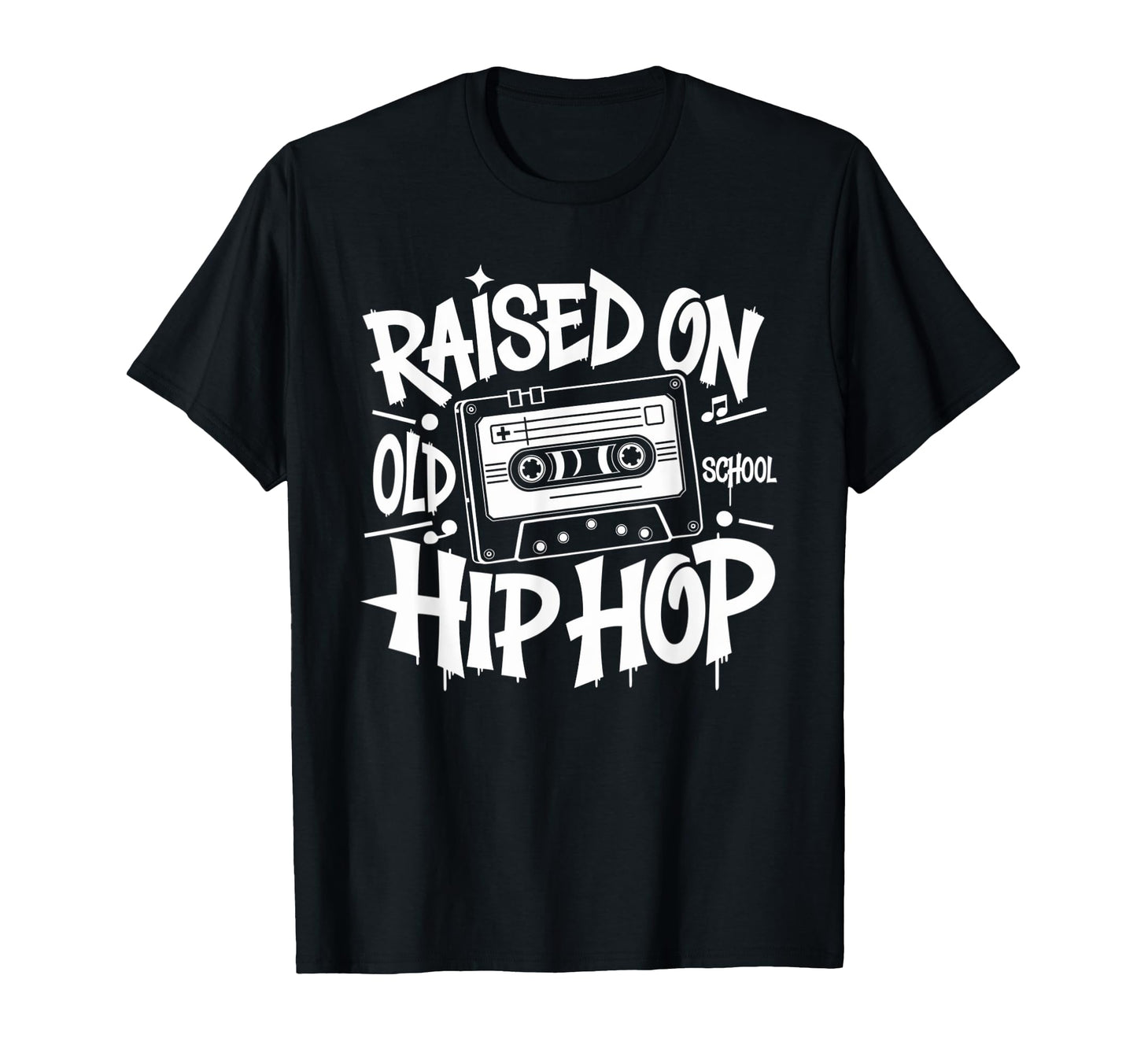 Raised Old School Hip Hop Cassette T-Shirt - Minimalist Print Unisex