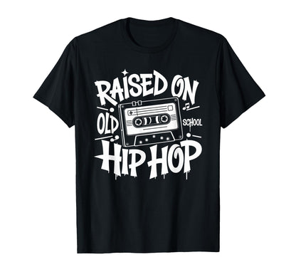 Raised Old School Hip Hop Cassette T-Shirt - Minimalist Print Unisex