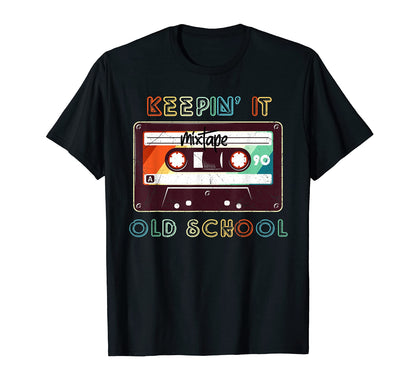 Keepin It Old School Mixtape Hip Hop 80S T-Shirt - Graphic Print Men Women