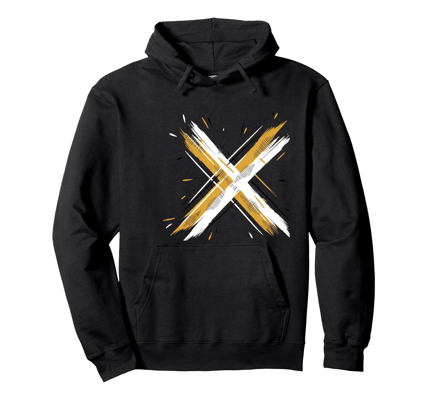 Paintbrush Cross 90S Nostalgia Hoodie - Casual Everyday Wear for Adults