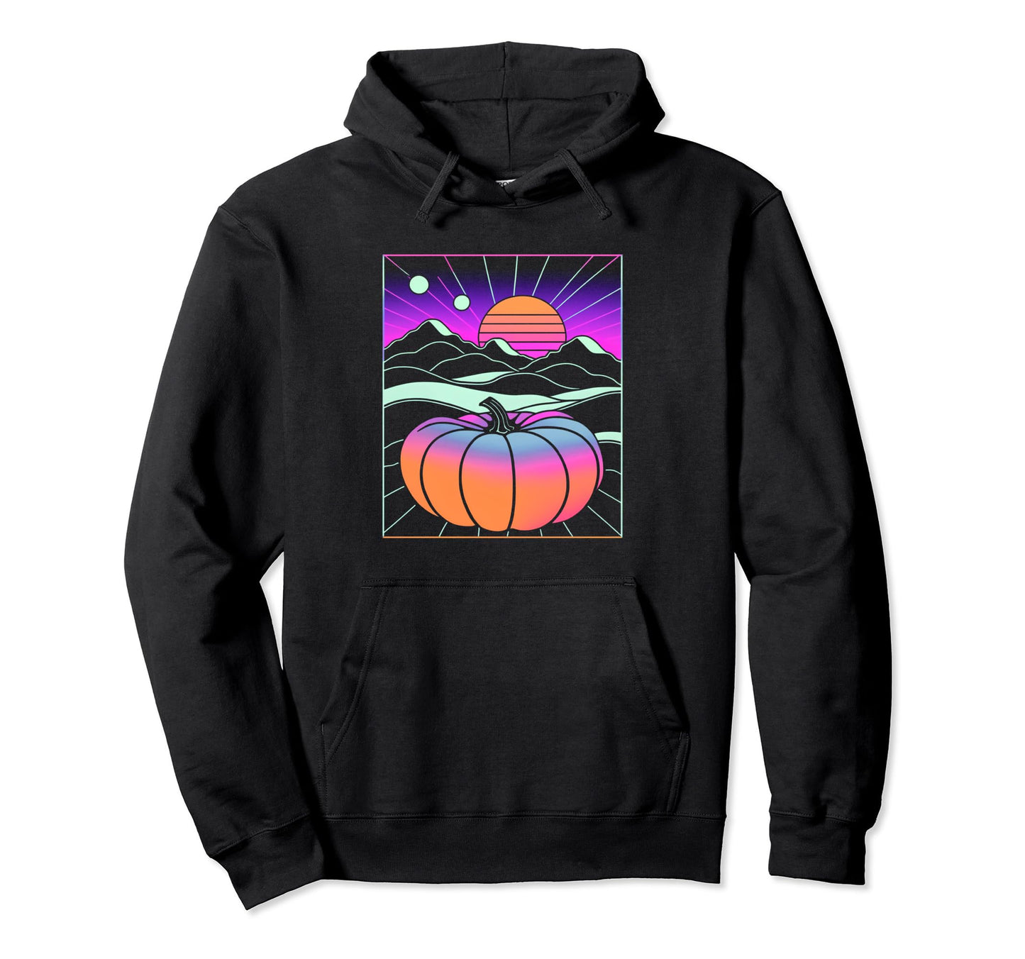 Sunset Aesthetic Vaporwave Halloween Hoodie - Aesthetic Graphic Unisex