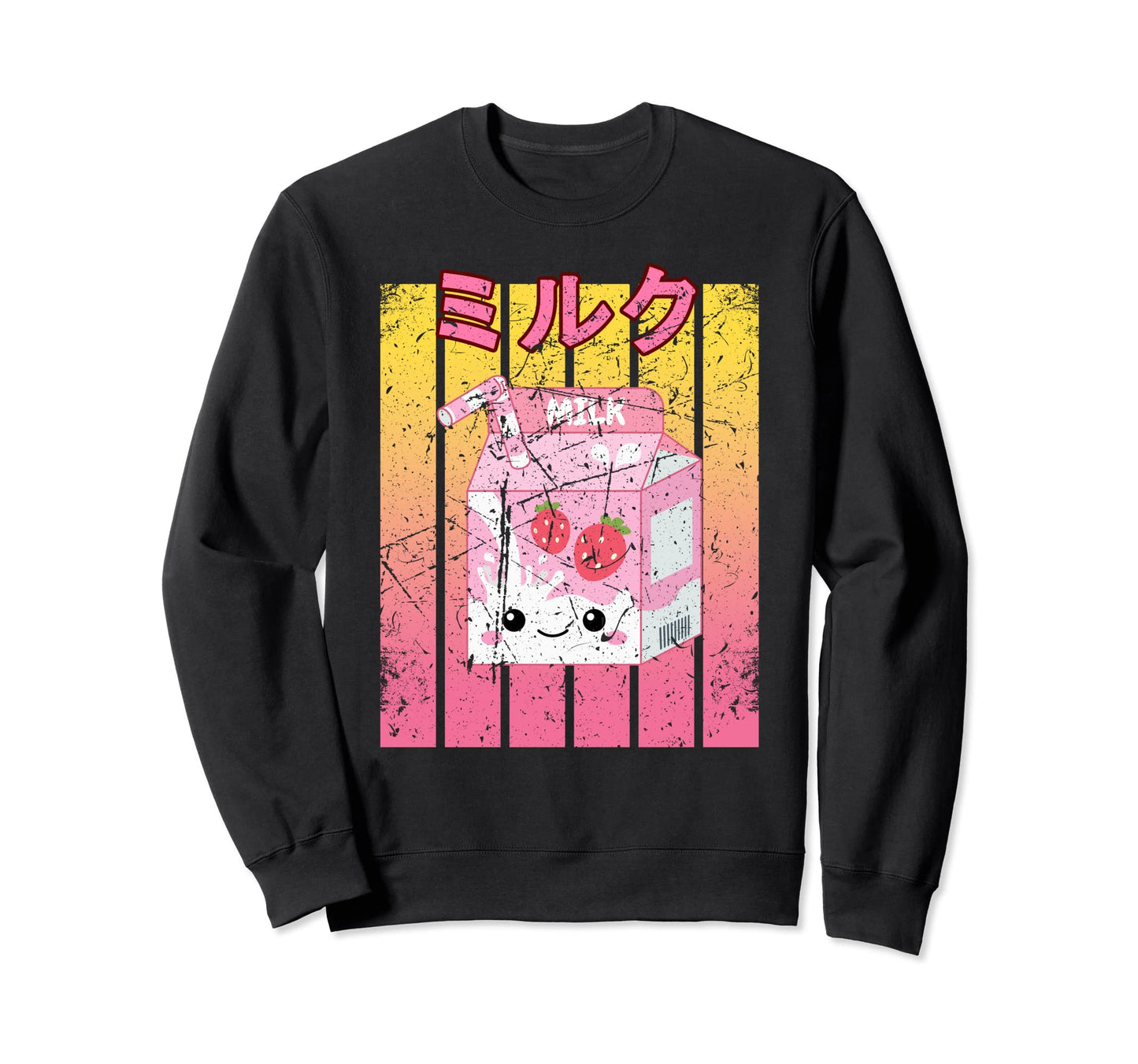 Kawaii Strawberry Milk Japanese Anime Sweatshirt - Graphic Print Men Women