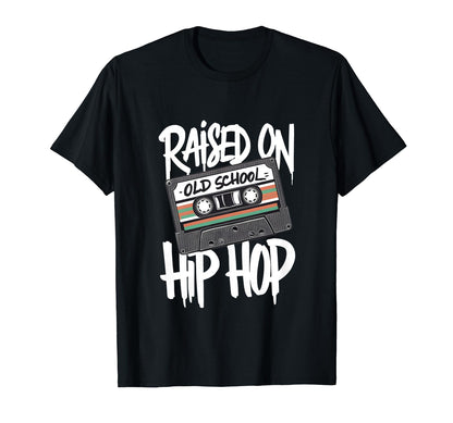 Raised Old School Hip Hop Cassette Dope T-Shirt - Novelty Apparel Unisex