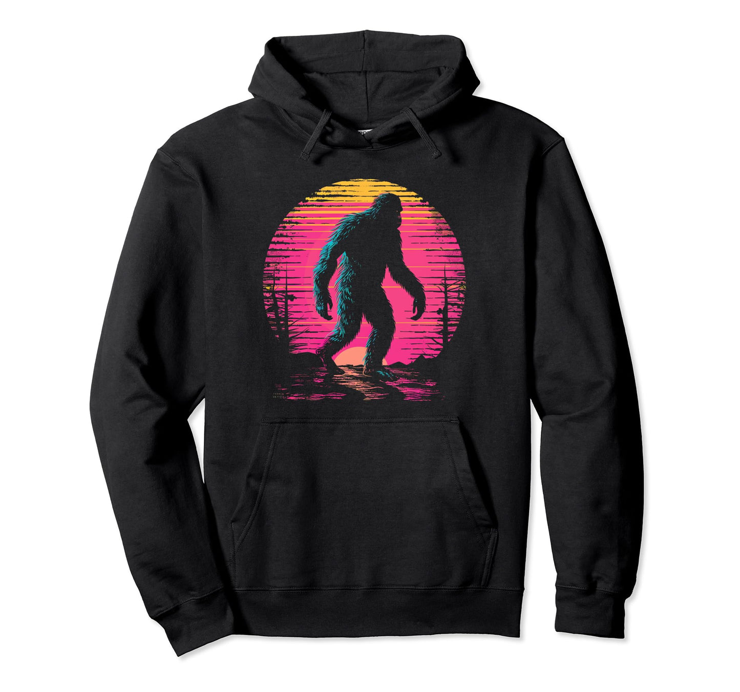 Bigfoot Vaporwave Aesthetic Hoodie - Fun Novelty Design Men Women