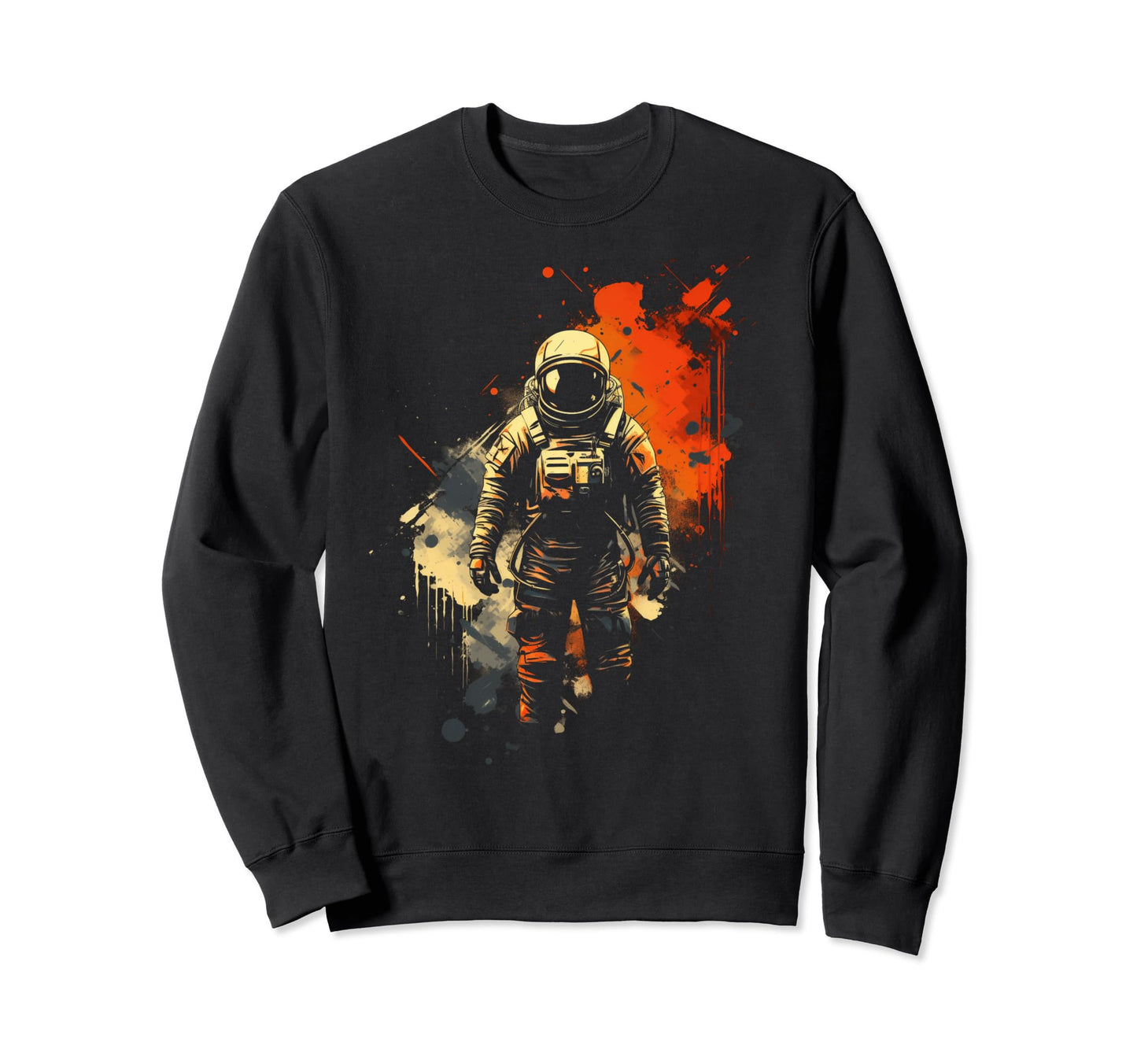 Astronaut Space Distressed 90S Grunge Sweatshirt - Novelty Apparel Unisex