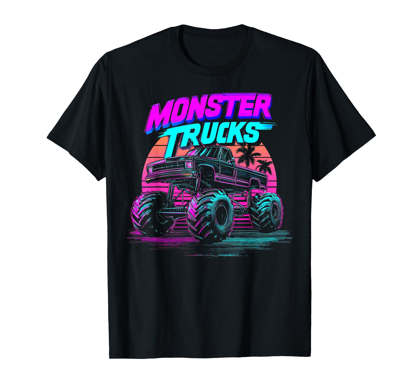 Monster Truck 4 Wheeler Vaporwave T-Shirt - Minimalist Print Unisex
