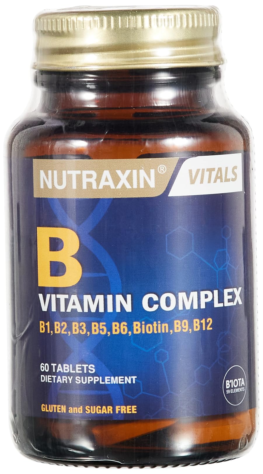Nutraxin B Vitamin Complex 60 Tablets - Dietary Supplement for Adults with Comprehensive B Vitamins