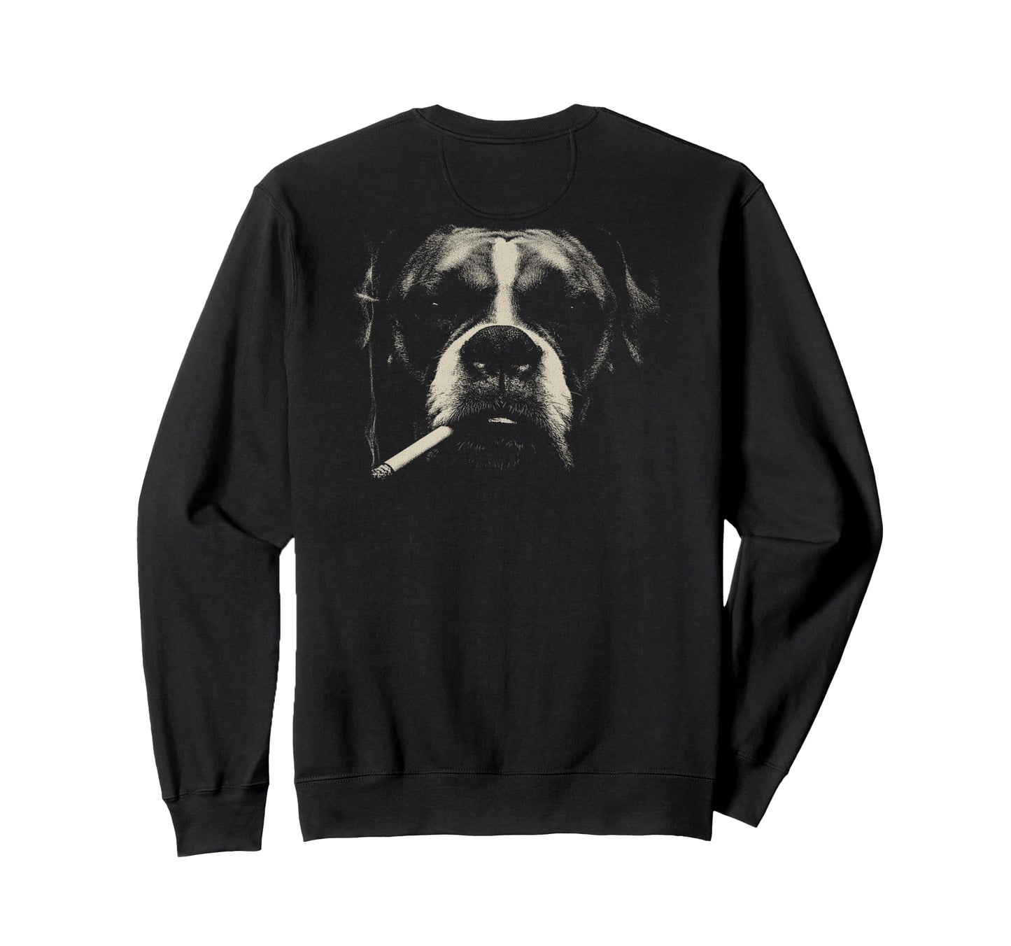 Boxer Smoking Cigarette Grunge Meme Sweatshirt - Aesthetic Graphic Unisex