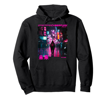 Japanese Cyberpunk Aesthetic Vaporwave Hoodie - Novelty Apparel Unisex