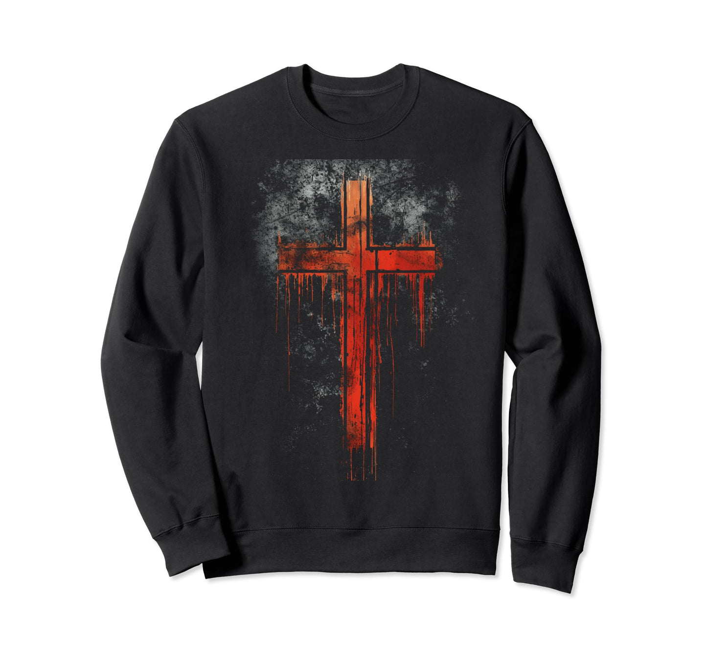 Cross Distressed 90S Goth Grunge Sweatshirt - Unique Graphic for Adults