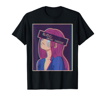 Dead Inside Sad Anime Japanese Vaporwave T-Shirt - Graphic Print Unisex