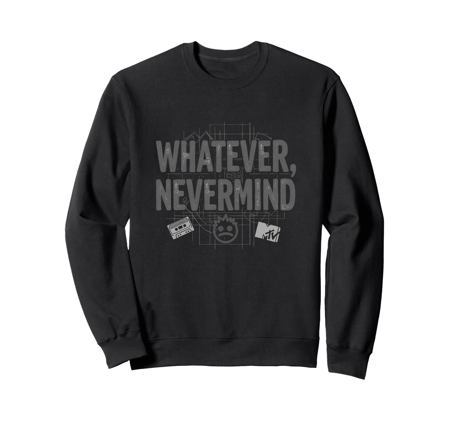 Whatever Nevermind Gen X Nostalgic Sweatshirt - Aesthetic Graphic Unisex