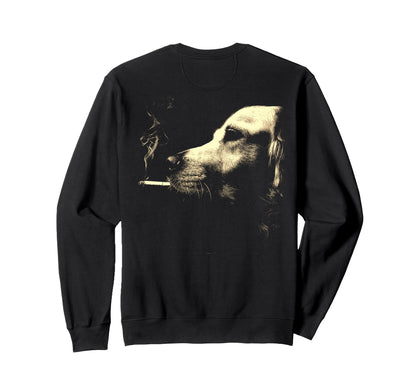 Golden Retriever Smoking Cigarette Sweatshirt - Unique Graphic Men Women