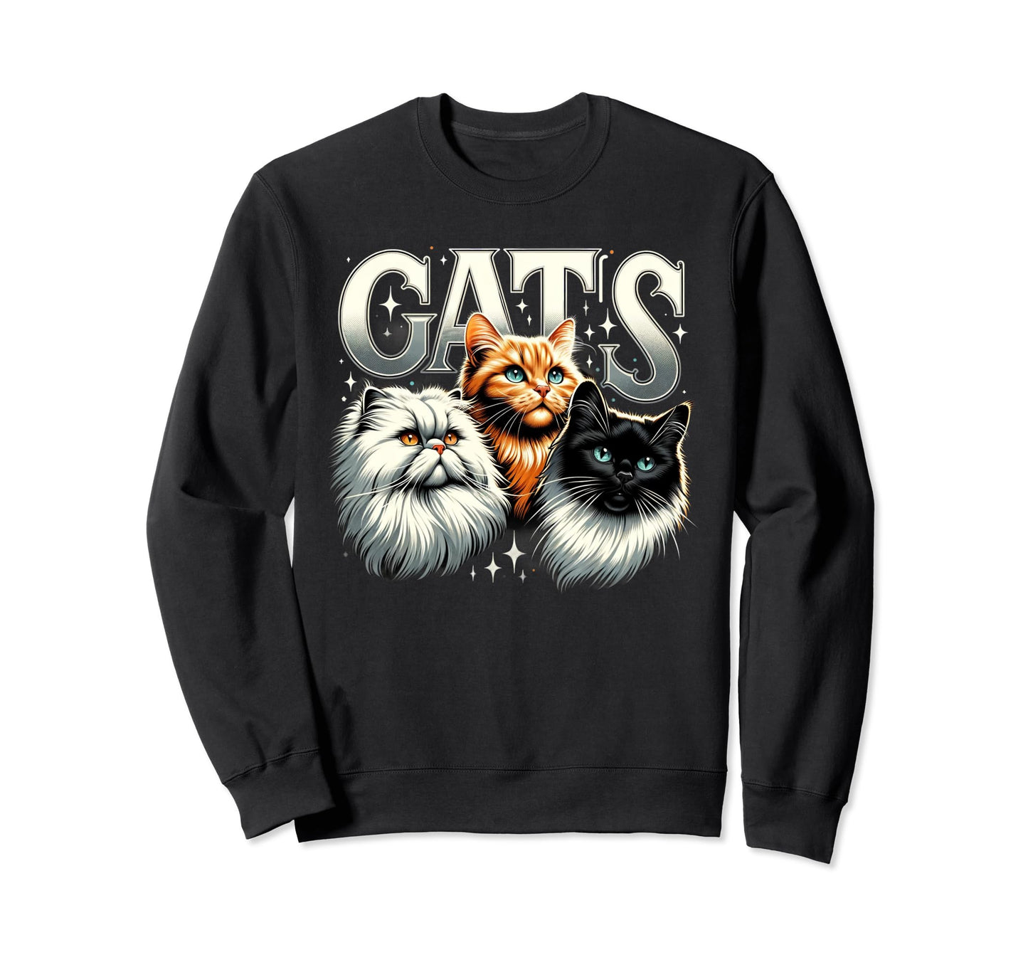 Cat Bootleg Grunge 90S Sweatshirt - Fun Novelty Design Men Women
