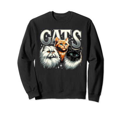 Cat Bootleg Grunge 90S Sweatshirt - Fun Novelty Design Men Women