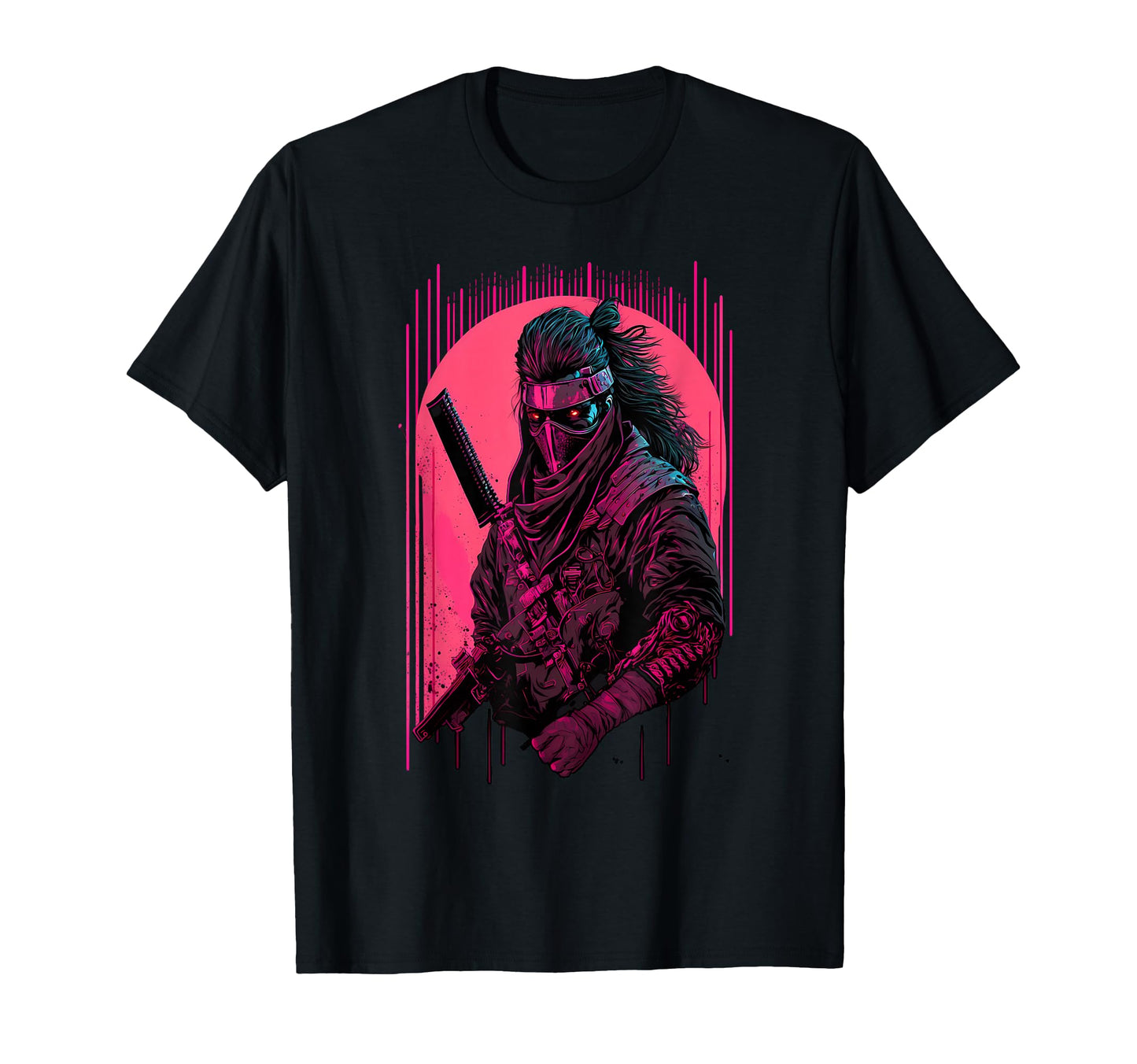 Cyberpunk Samurai Japanese Vaporwave T-Shirt - Graphic Print Unisex