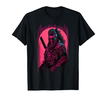 Cyberpunk Samurai Japanese Vaporwave T-Shirt - Graphic Print Unisex