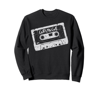 Grunge Cassette Tape Throwback Sweatshirt - Casual Everyday Wear for Adults